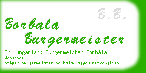 borbala burgermeister business card