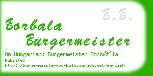 borbala burgermeister business card